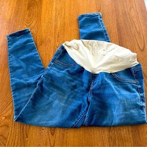 A:Glow Maternity Skinny Jeans Jegging Over Belly 12 Large Medium Wash Pregnancy